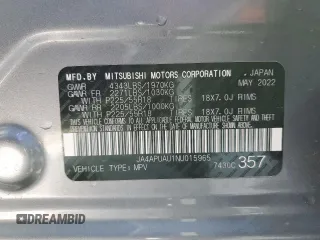 2022 Mitsubishi Outlander Sport ES with VIN JA4APUAU1NU015965, listed as a Copart auction lot 49728495 with 60,968 mi miles and Salvage Title. Bid and sale history available at carsss.com. Image 13.