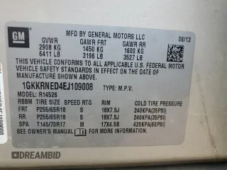 2014 GMC Acadia SLE with VIN 1GKKRNED4EJ109008, listed as a Copart auction lot 70975844 with 174,143 mi miles and Salvage Title. Bid and sale history available at carsss.com. Image 14.