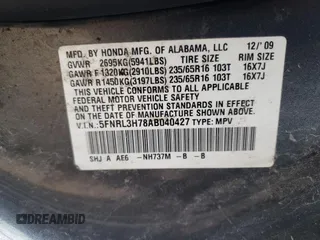 2010 Honda Odyssey EX-L with VIN 5FNRL3H78AB040427, listed as a Copart auction lot 78315584 with 146,638 mi miles and Clean Title. Bid and sale history available at DreamBid. Image 13.