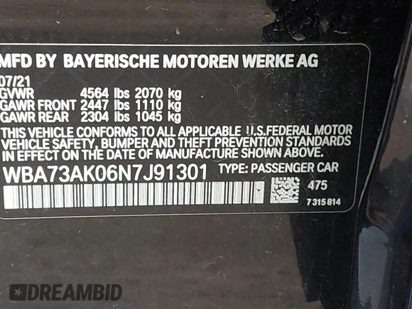 2022 BMW 2 Series 228i xDrive z VIN WBA73AK06N7J91301, wystawiony jako IAAI lot #41747880 z przebiegiem 25 520 mil mil oraz . Historia ofert i sprzedaży dostępna na DreamBid. Obrazek 9.