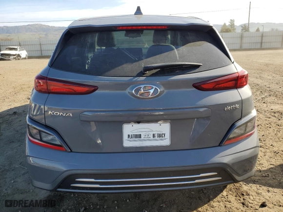 2023 Hyundai Kona Electric SEL with VIN KM8K33AG1PU165566, listed as a Copart auction lot 46165965 with 9,832 mi miles and Salvage Title. Bid and sale history available at carsss.com. Image 6.