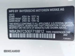 2014 BMW 4 Series 428i with VIN WBA3N7C50EF718812, listed as a IAAI auction lot 41349128 with 67,581 mi miles and . Bid and sale history available at carsss.com. Image 9.