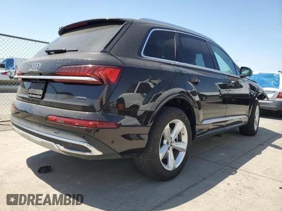 2023 Audi Q7 Premium Plus with VIN WA1LCBF74PD015442, listed as a Copart auction lot 57812485 with 25,117 mi miles and Salvage title. Bid and sale history available at DreamBid. Image 3.