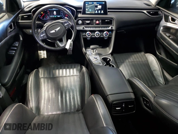 2019 Genesis G70 Advanced with VIN KMTG54LE3KU037703, listed as a Copart auction lot 50238845 with 100,022 mi miles and Salvage title. Bid and sale history available at DreamBid. Image 8.