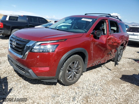 2024 Nissan Pathfinder SV with VIN 5N1DR3BD4RC221651, listed as a Copart auction lot 72201814 with 18,772 mi miles and Salvage Title. Bid and sale history available at carsss.com. Image 1.