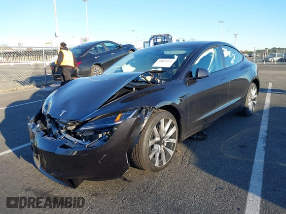 2024 Tesla Model 3 with VIN 5YJ3E1EA7RF853483, listed as a IAAI auction lot 40863575 with 1,173 mi miles and . Bid and sale history available at carsss.com. Image 17.