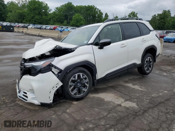2025 Subaru Forester Premium z VIN JF2SLDDC1SH431173, wystawiony jako Copart lot #62008085 z przebiegiem 574 mil mil oraz Szkoda całkowita • Salvage title. Historia ofert i sprzedaży dostępna na DreamBid. Obrazek 1.