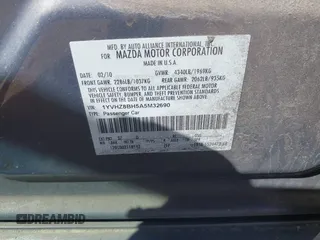 2010 Mazda 6 i Sport with VIN 1YVHZ8BH5A5M32690, listed as a IAAI auction lot 41647477 with 153,064 mi miles. Bid and sale history available at carsss.com. Image 9.