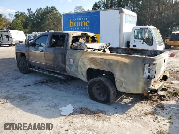 2015 Chevrolet Silverado 3500HD LTZ with VIN 1GC4K0E83FF109486, listed as a Copart auction lot 78197634 with 0 mi miles and Salvage Title. Bid and sale history available at carsss.com. Image 2.