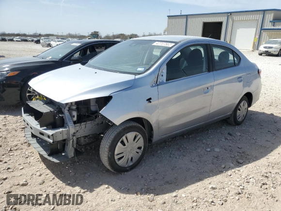 2024 Mitsubishi Mirage ES z VIN ML32FUFJ3RHF03802, wystawiony jako Copart lot #47757585 z przebiegiem 19 944 mil mil oraz Szkoda całkowita • Salvage title. Historia ofert i sprzedaży dostępna na DreamBid. Obrazek 1.
