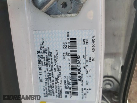 2018 Ford Fusion Hybrid SE with VIN 3FA6P0LU2JR246284, listed as a Copart auction lot 69044562 with 77,446 mi miles. Bid and sale history available at carsss.com. Image 12.
