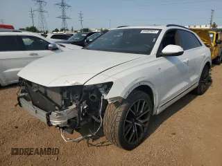 2019 Audi Q8 Premium Plus z VIN WA1EVAF14KD011800, wystawiony jako Copart lot #64482664 z przebiegiem 86 328 mil mil oraz Szkoda całkowita • Salvage title. Historia ofert i sprzedaży dostępna na DreamBid. Obrazek 1.