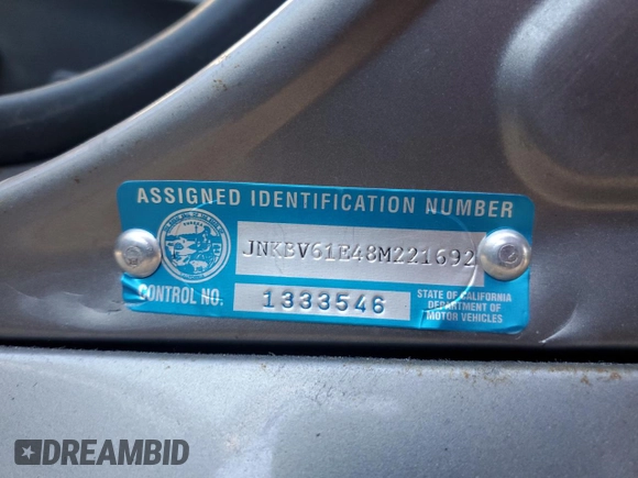 2008 Infiniti G35 Journey z VIN JNKBV61E48M221692, wystawiony jako Copart lot #47736045 z przebiegiem 116 263 mil mil oraz Szkoda całkowita • Salvage title. Historia ofert i sprzedaży dostępna na DreamBid. Obrazek 12.