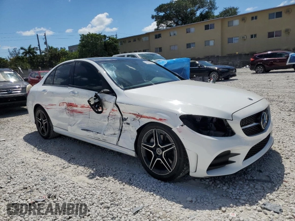 2021 Mercedes-Benz C 300 with VIN W1KWF8DBXMR610630, listed as a Copart auction lot 50550545 with 44,072 mi miles and Non Repairable. Bid and sale history available at carsss.com. Image 4.
