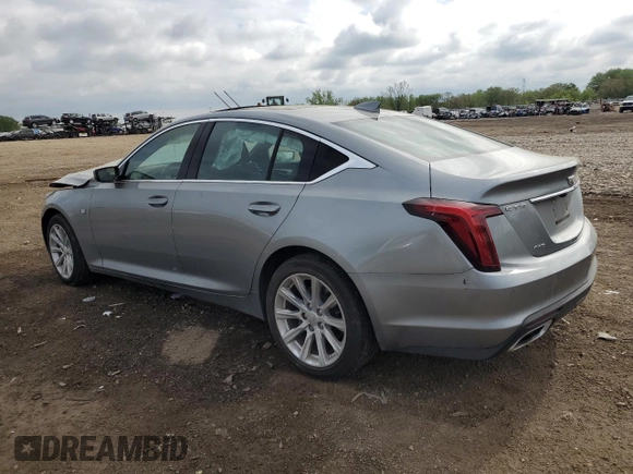 2023 Cadillac CT5 Luxury with VIN 1G6DX5RK0P0123857, listed as a Copart auction lot 56399025 with 45,565 mi miles and Salvage title. Bid and sale history available at DreamBid. Image 2.