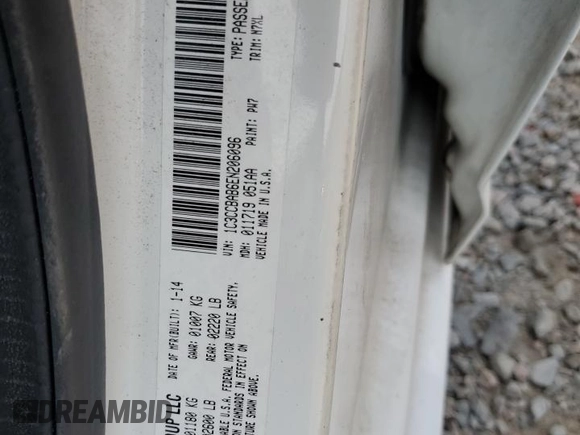 2014 Chrysler 200 LX with VIN 1C3CCBAB6EN206096, listed as a Copart auction lot 53187895 with 196,951 mi miles and Salvage Title. Bid and sale history available at carsss.com. Image 13.