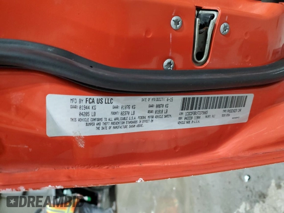 2015 Dodge Dart SXT with VIN 1C3CDFBB1FD379065, listed as a Copart auction lot 42080195 with 139,849 mi miles and Salvage Title. Bid and sale history available at carsss.com. Image 12.