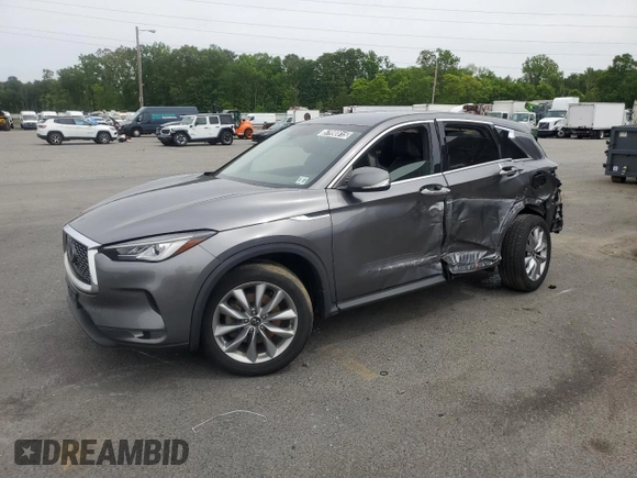 2022 Infiniti QX50 Pure z VIN 3PCAJ5AB2NF111771, wystawiony jako Copart lot #57990815 z przebiegiem 99 210 mil mil oraz Szkoda całkowita • Salvage title. Historia ofert i sprzedaży dostępna na DreamBid. Obrazek 1.