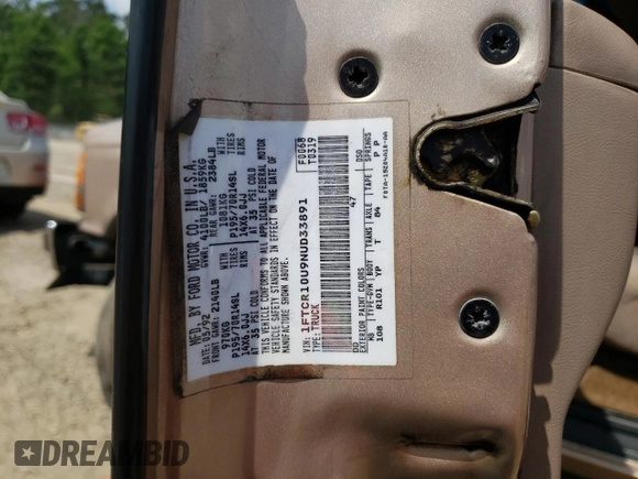 1992 Ford Ranger with VIN 1FTCR10U9NUD33891, listed as a Copart auction lot 57463225 with 78,267 mi miles and Salvage title. Bid and sale history available at DreamBid. Image 12.