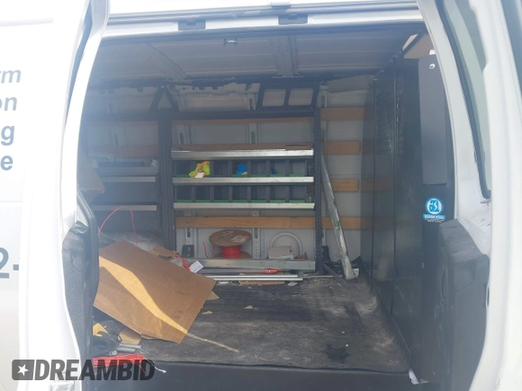 2021 Chevrolet Express Cargo with VIN 1GCWGAFP5M1258210, listed as a IAAI auction lot 42378121 with 50,438 mi miles and . Bid and sale history available at DreamBid. Image 8.