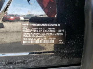 2016 BMW X6 sDrive35i with VIN 5UXKU0C57G0F92531, listed as a Copart auction lot 43775093 with 103,814 mi miles. Bid and sale history available at carsss.com. Image 14.