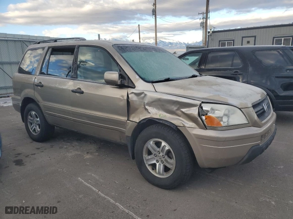 2005 Honda Pilot EX-L with RES with VIN 2HKYF18655H553320, listed as a Copart auction lot 88974095 with 185,265 mi miles and Salvage Title. Bid and sale history available at carsss.com. Image 4.
