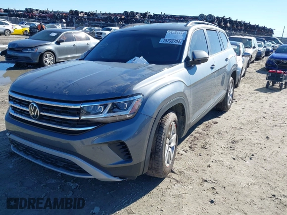 2021 Volkswagen Atlas S with VIN 1V2AP2CA1MC515687, listed as a IAAI auction lot 41083239 with 46,354 mi miles and . Bid and sale history available at DreamBid. Image 2.