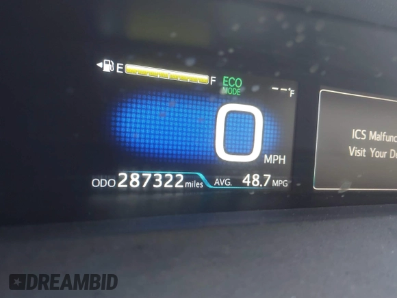 2017 Toyota Prius Two with VIN JTDKARFU8H3051986, listed as a IAAI auction lot 41579576 with 287,322 mi miles. Bid and sale history available at carsss.com. Image 7.