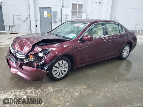2011 Honda Accord LX with VIN 1HGCP2F38BA144867, listed as a Copart auction lot 58388065 with 130,413 mi miles and Salvage title. Bid and sale history available at DreamBid. Image 1.