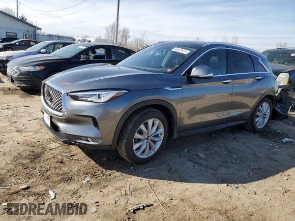 2019 Infiniti QX50 Essential with VIN 3PCAJ5M33KF117370, listed as a Copart auction lot 46537675 with 65,209 mi miles and Salvage Title. Bid and sale history available at DreamBid. Image 1.