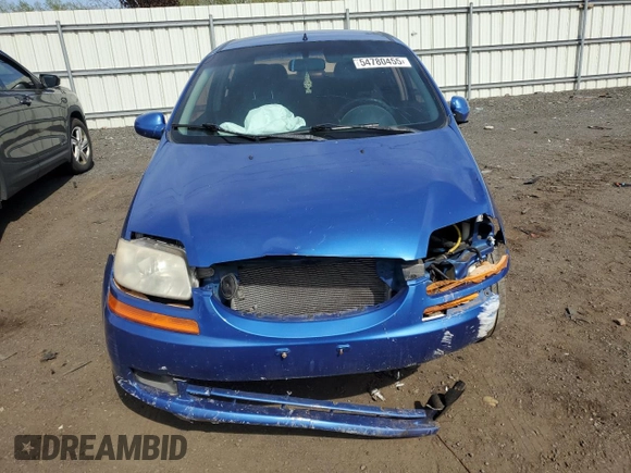 2006 Chevrolet Aveo LS with VIN KL1TD56696B575499, listed as a Copart auction lot 54780455 with 125,167 mi miles and Salvage title. Bid and sale history available at DreamBid. Image 5.