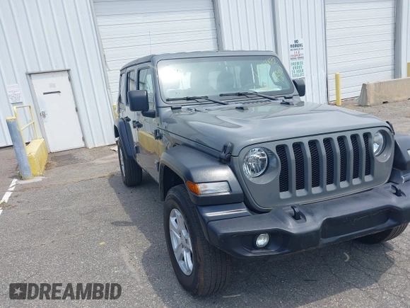 2020 Jeep Wrangler Unlimited Black and Tan with VIN 1C4HJXDG3LW298223, listed as a IAAI auction lot 42446032 with 17,688 mi miles and . Bid and sale history available at DreamBid. Image 1.