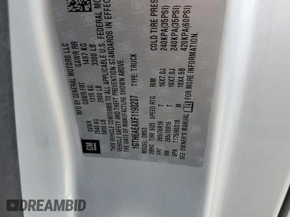 2015 GMC Canyon z VIN 1GTH6AEAXF1190207, wystawiony jako Copart lot #47230835 z przebiegiem 55 231 mil mil oraz Szkoda całkowita • Salvage title. Historia ofert i sprzedaży dostępna na DreamBid. Obrazek 12.