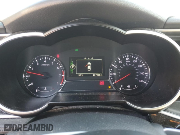 2015 Kia Optima SX with VIN 5XXGR4A7XFG510483, listed as a Copart auction lot 47249794 with 117,456 mi miles and Salvage Title. Bid and sale history available at carsss.com. Image 9.