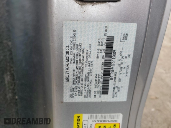 2015 Ford Mustang V6 z VIN 1FATP8EM5F5415089, wystawiony jako Copart lot #55514595 z przebiegiem 118 572 mil mil oraz Szkoda całkowita • Salvage title. Historia ofert i sprzedaży dostępna na DreamBid. Obrazek 12.