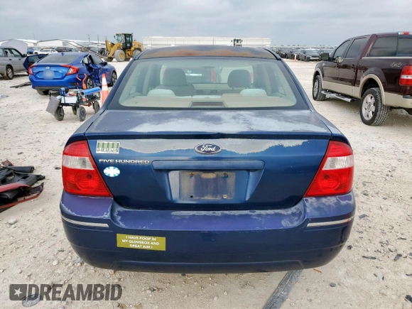 2005 Ford Five Hundred SE z VIN 1FAFP23135G175790, wystawiony jako Copart lot #56588085 z przebiegiem 117 354 mil mil oraz Szkody całkowita. Historia ofert i sprzedaży dostępna na DreamBid. Obrazek 6.