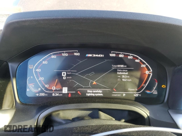 2022 BMW 3 Series M340i xDrive with VIN 3MW5U9J01N8C59541, listed as a Copart auction lot 83039444 with 44,185 mi miles and Salvage Title. Bid and sale history available at carsss.com. Image 9.