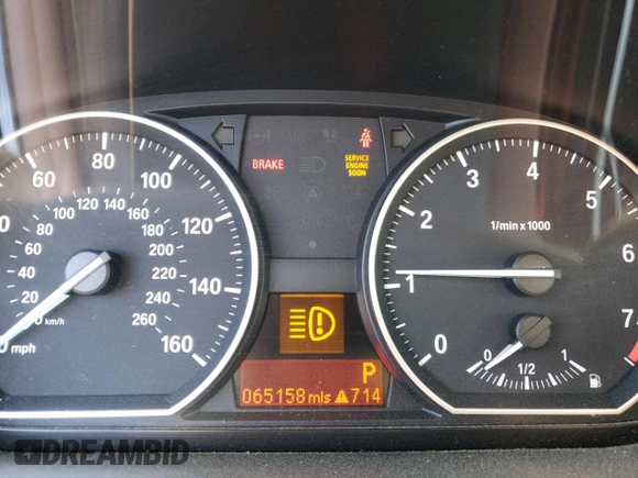 2009 BMW 1 Series 128i with VIN WBAUN13589VH81608, listed as a Copart auction lot 47283005 with 65,158 mi miles and Salvage Title. Bid and sale history available at carsss.com. Image 9.