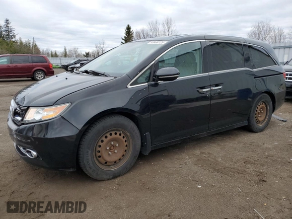 2015 Honda Odyssey Touring Elite with VIN 5FNRL5H91FB504095, listed as a Copart auction lot 53868125 with 176,272 mi miles and Salvage Title. Bid and sale history available at DreamBid. Image 1.