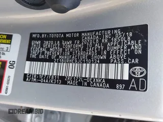 2018 Toyota Corolla L z VIN 2T1BURHE9JC110134, wystawiony jako IAAI lot #42166325 z przebiegiem 26 678 mil mil oraz . Historia ofert i sprzedaży dostępna na DreamBid. Obrazek 9.