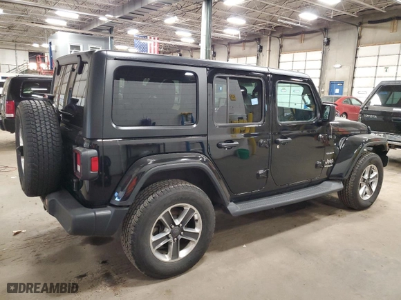 2018 Jeep Wrangler Unlimited Sahara with VIN 1C4HJXEN0JW248194, listed as a Copart auction lot 49069605 with 29,067 mi miles and Salvage Title. Bid and sale history available at carsss.com. Image 3.