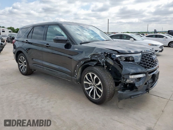 2022 Ford Explorer ST-Line with VIN 1FMSK7KH0NGB06232, listed as a Copart auction lot 55679435 with 52,499 mi miles and Salvage title. Bid and sale history available at DreamBid. Image 4.