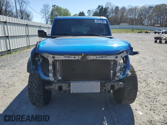 2023 Ford Bronco with VIN 1FMEE5DP7PLB92288, listed as a Copart auction lot 49272285 with 8,591 mi miles and Salvage Title. Bid and sale history available at DreamBid. Image 5.