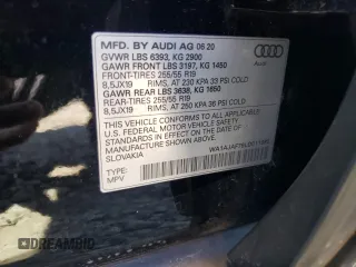 2020 Audi Q7 Premium with VIN WA1AJAF79LD011582, listed as a Copart auction lot 65798103 with 21,192 mi miles. Bid and sale history available at carsss.com. Image 14.
