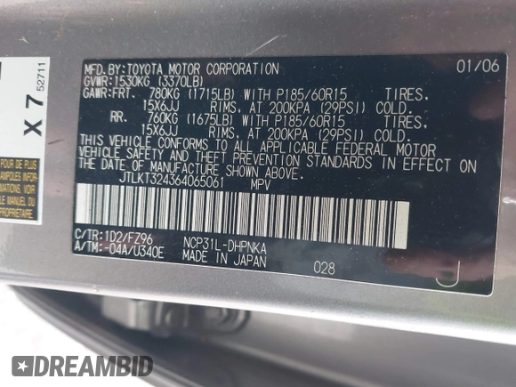 2006 Scion xB z VIN JTLKT324364065061, wystawiony jako IAAI lot #41558299 z przebiegiem 186 106 mil mil oraz . Historia ofert i sprzedaży dostępna na DreamBid. Obrazek 9.