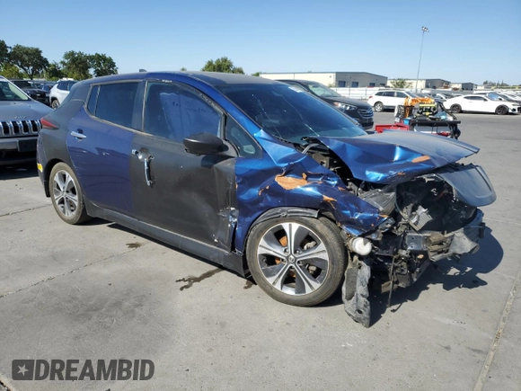 2021 Nissan LEAF SV with VIN 1N4AZ1CVXMC552736, listed as a Copart auction lot 63552015 with 54,660 mi miles and Clean title. Bid and sale history available at DreamBid. Image 4.