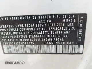 2013 Volkswagen Jetta SE with VIN 3VWDP7AJ2DM368385, listed as a IAAI auction lot 42144936 with 105,621 mi miles and . Bid and sale history available at DreamBid. Image 9.