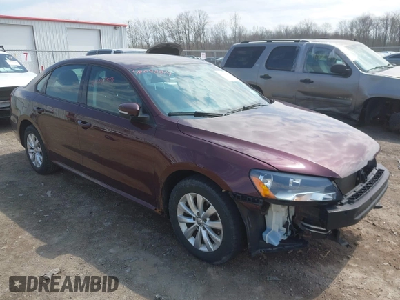 2012 Volkswagen Passat S w/Appearance with VIN 1VWAP7A37CC079555, listed as a IAAI auction lot 42092814 with 109,227 mi miles. Bid and sale history available at carsss.com. Image 1.