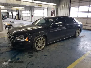 2015 Audi A8 L 3.0T with VIN WAU3GAFD8FN017744, listed as a Copart auction lot 87733945 with 150,319 mi miles and Salvage Title. Bid and sale history available at carsss.com. Image 1.