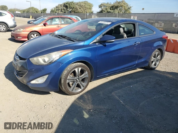 2013 Hyundai Elantra Coupe GS PZEV with VIN KMHDH6AE2DU001622, listed as a Copart auction lot 83233254 with 209,129 mi miles and Salvage Title. Bid and sale history available at carsss.com. Image 1.